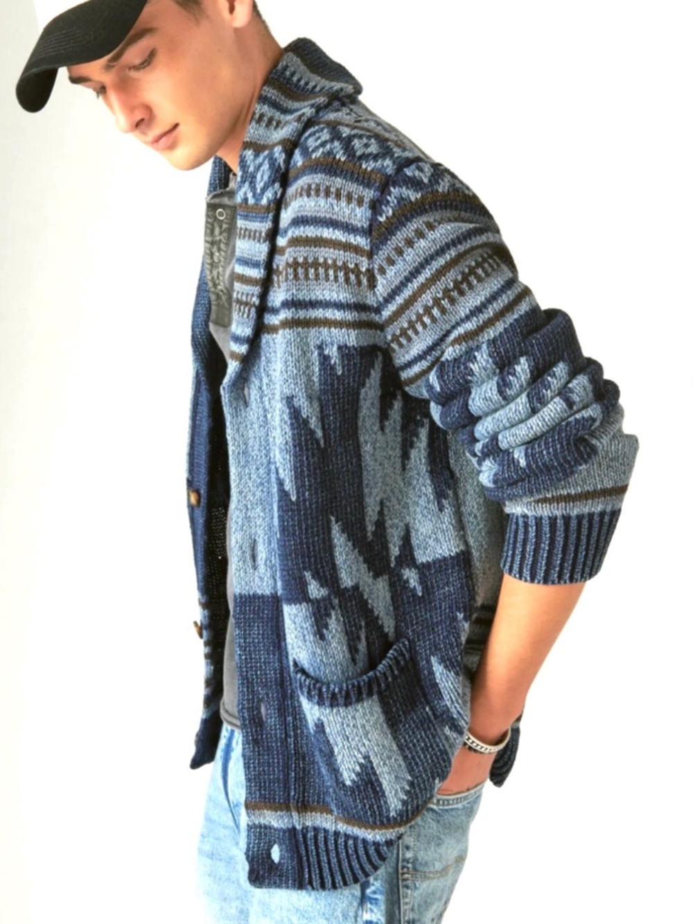 Lucky Brand Men's Southwestern Shawl Cardigan – Size XL - NWT